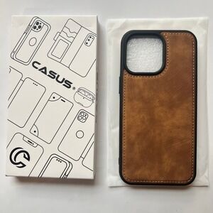 CASUS Brown Faux Leather Phone Case for iPhone 12/12 Pro